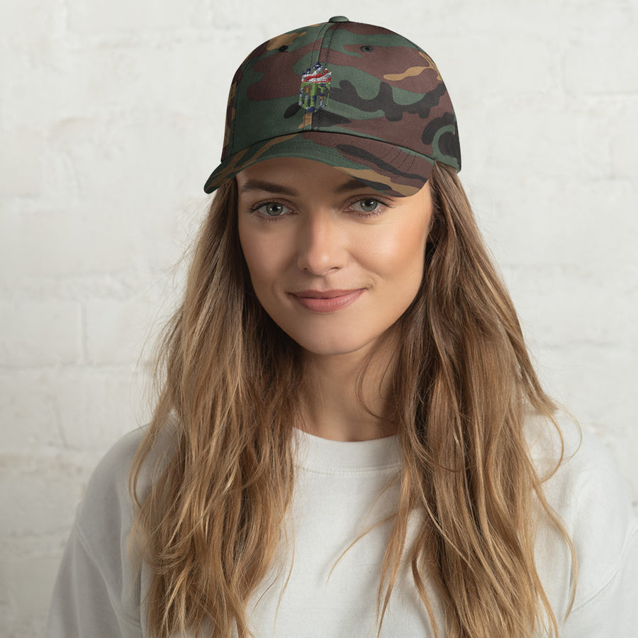 Crown Embroidered Camo Dad hat